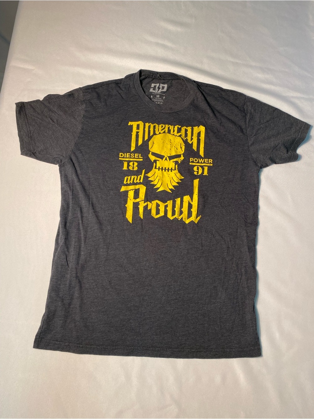 Diesel Charcoal Short Sleeve Tee with Yellow Graphic